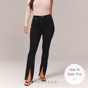 Abercrombie Split Hem Black Jeans Curve Love